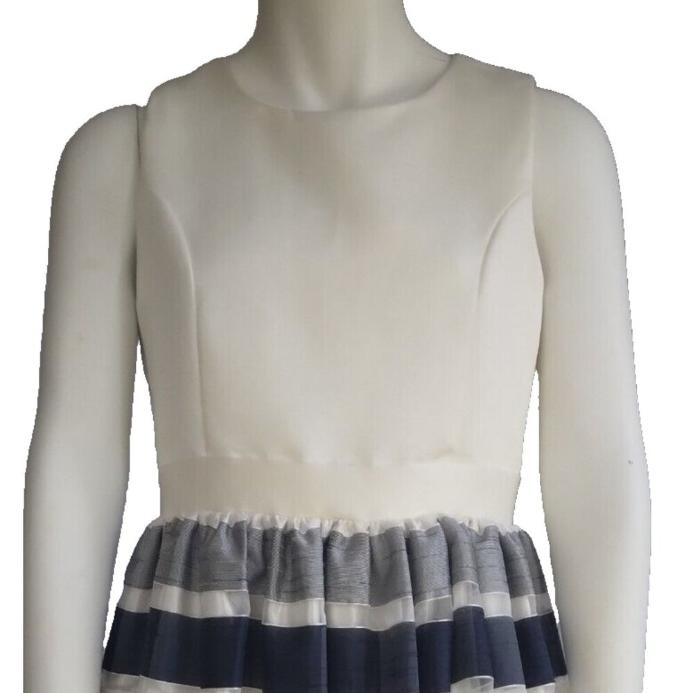 American Princess Ball Gown Dress Girls Holiday Ivory Black grey stripe size 12